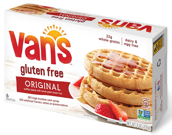 van's wheat and gluten free waffles